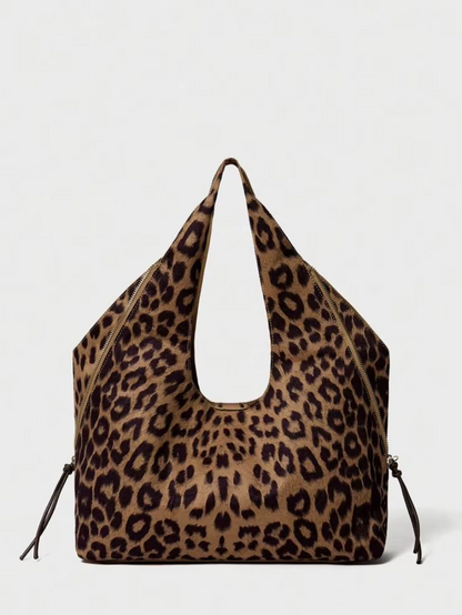 Geräumige Handtasche Damen mit Einzigartigem Kuhdruck – Praktische Tasche für Alltag und Freizeit, 27x37x11 cm 0