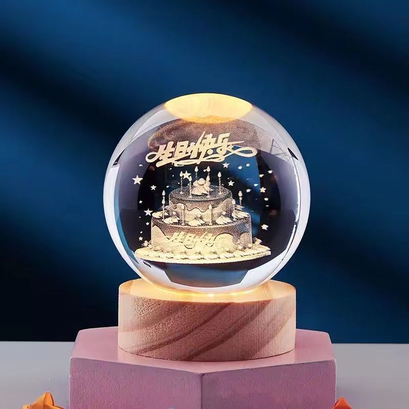 GleamSphere – Elegante 3D-Nachtlampe 7