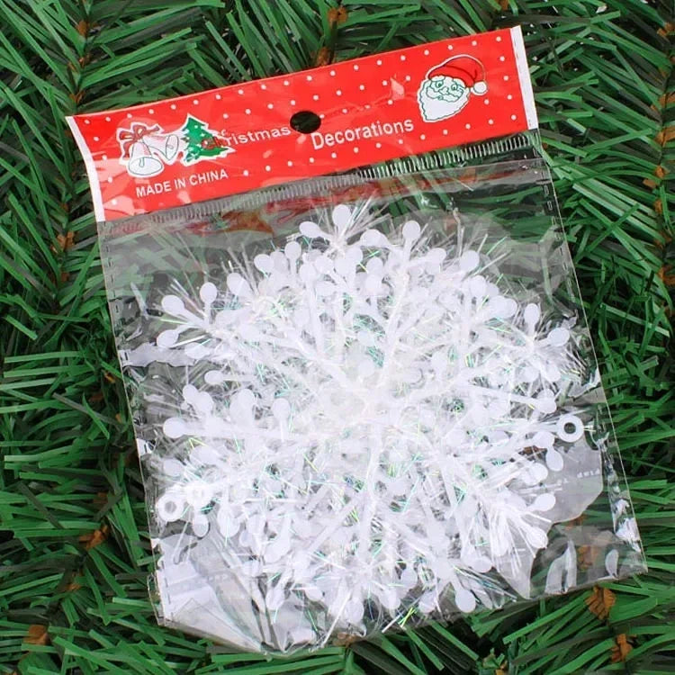 Glitzernde Schneeflocken Dekoration – 30 große Weihnachtsornamente aus Glitzerpapier für Baum und Girlanden 0