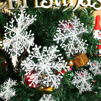Glitzernde Schneeflocken Dekoration – 30 große Weihnachtsornamente aus Glitzerpapier für Baum und Girlanden 1