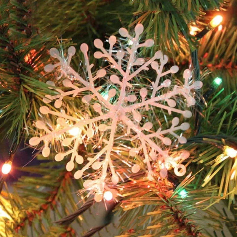 Glitzernde Schneeflocken Dekoration – 30 große Weihnachtsornamente aus Glitzerpapier für Baum und Girlanden 2