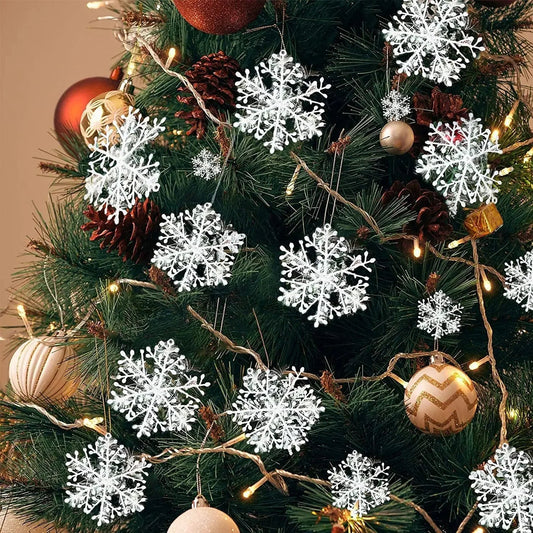 Glitzernde Schneeflocken Dekoration – 30 große Weihnachtsornamente aus Glitzerpapier für Baum und Girlanden 3