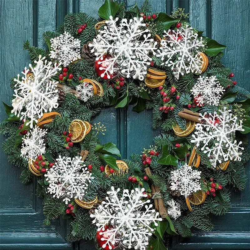 Glitzernde Schneeflocken Dekoration – 30 große Weihnachtsornamente aus Glitzerpapier für Baum und Girlanden 4