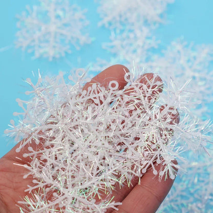 Glitzernde Schneeflocken Dekoration – 30 große Weihnachtsornamente aus Glitzerpapier für Baum und Girlanden 5