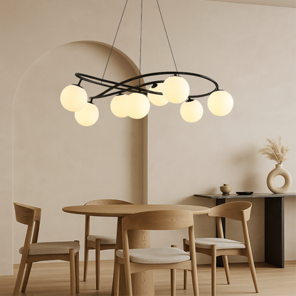 Glivyn | Moderne skandinavische Retro-Kronleuchter in Schwarz 0
