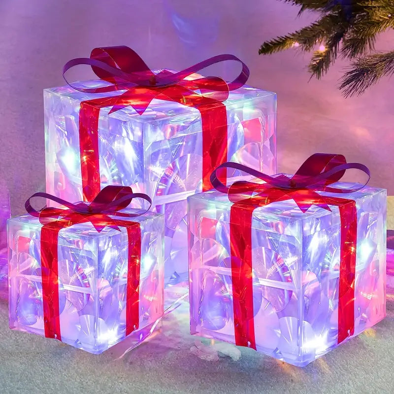 GlowBox – LED-Geschenkbox-Set zur Weihnachtsdekoration (3-teilig) 10