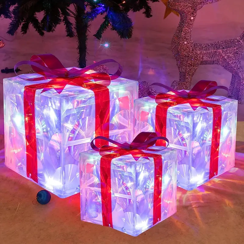 GlowBox – LED-Geschenkbox-Set zur Weihnachtsdekoration (3-teilig) 2