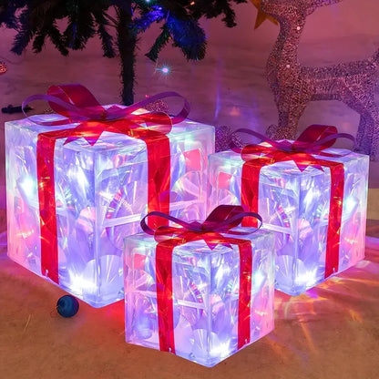 GlowBox – LED-Geschenkbox-Set zur Weihnachtsdekoration (3-teilig) 2