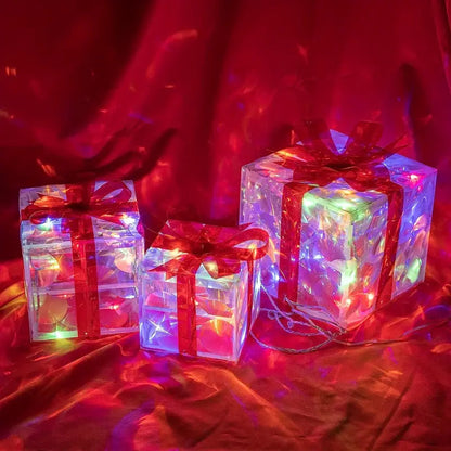 GlowBox – LED-Geschenkbox-Set zur Weihnachtsdekoration (3-teilig) 3