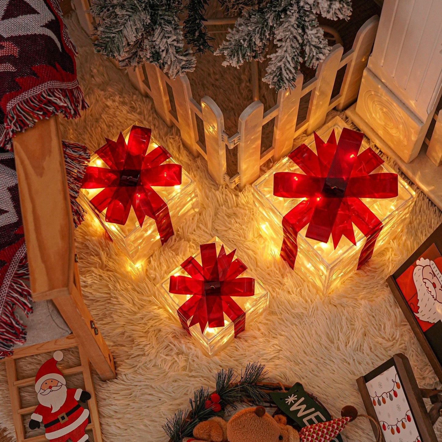 GlowBox – LED-Geschenkbox-Set zur Weihnachtsdekoration (3-teilig) 7