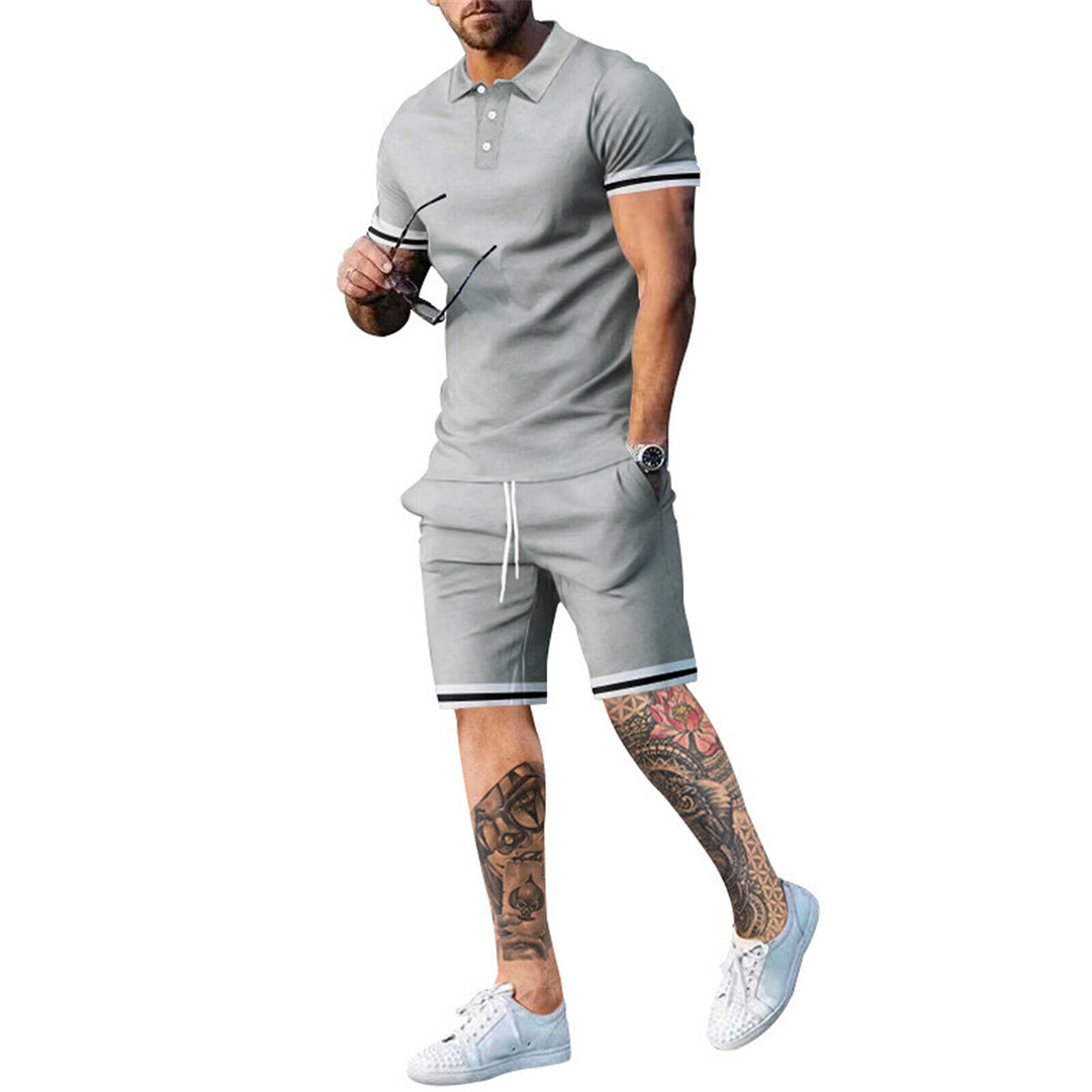 Herren Set Blau Größe M Polyester – Modisches Sommer Outfit für Männer-5