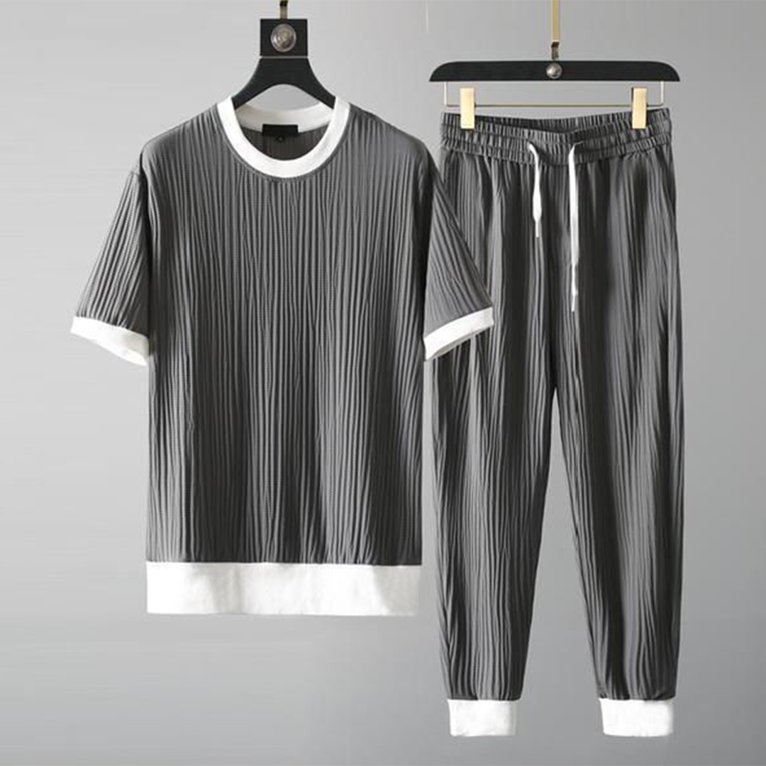 Herren Freizeitset Grau Größe M Polyester-2