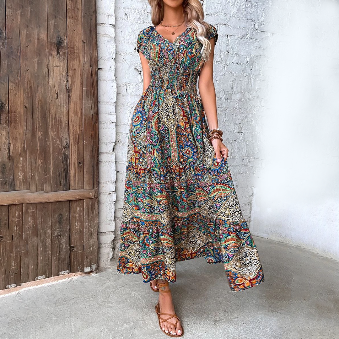 Elvira - Modisches Damenkleid Boho-Sommerkleid In Lebhaften Farben-2
