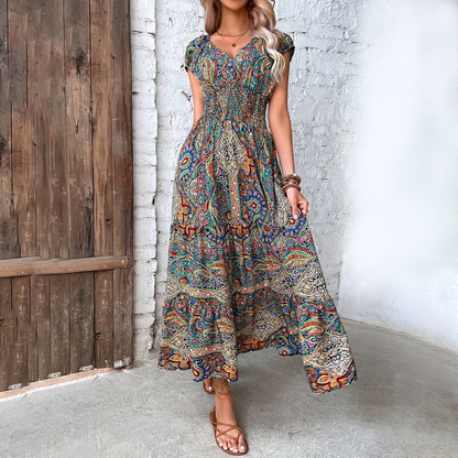 Elvira - Modisches Damenkleid Boho-Sommerkleid In Lebhaften Farben-2
