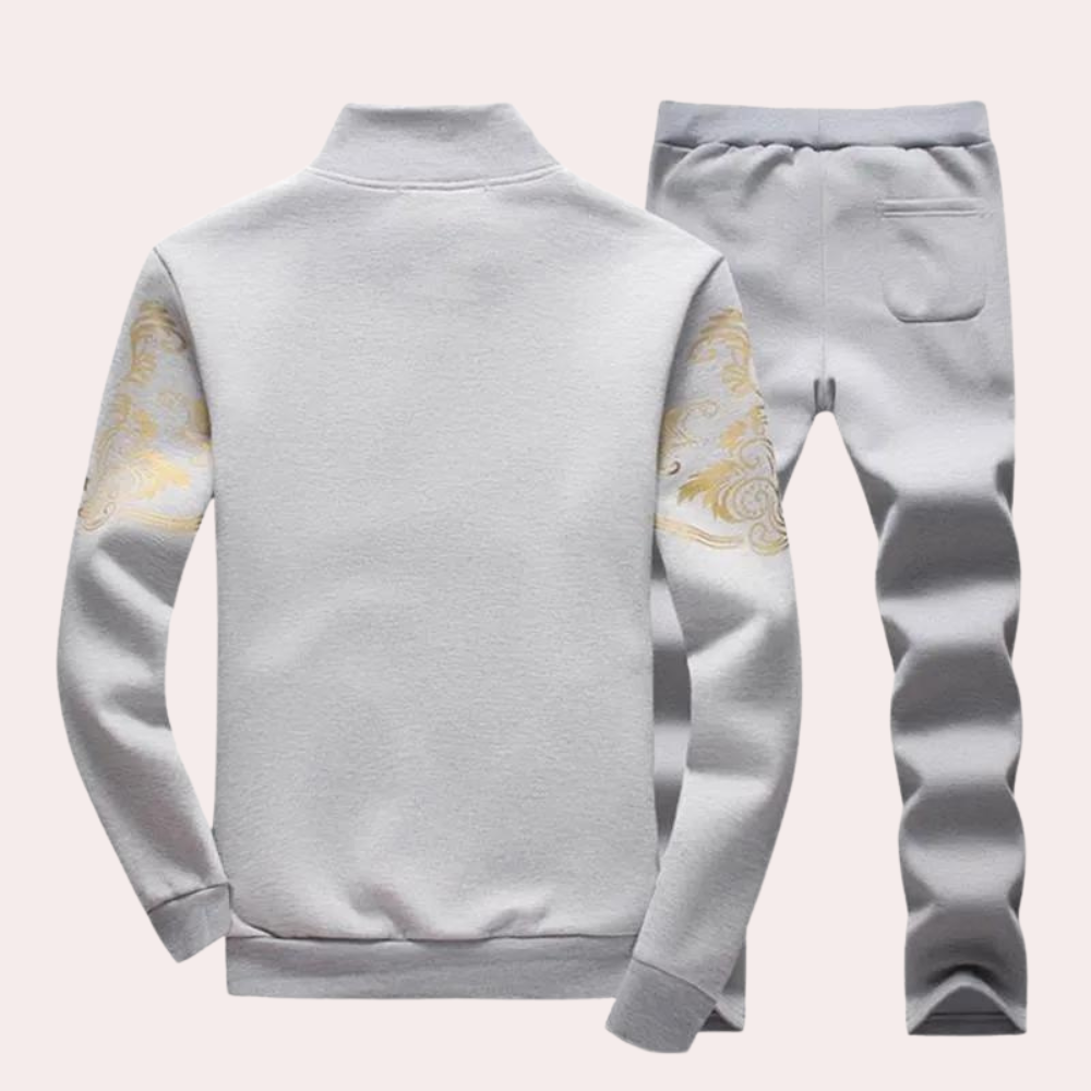 Herren Trainingsset Elegantes Design Goldmuster Hochwertige Materialien-4
