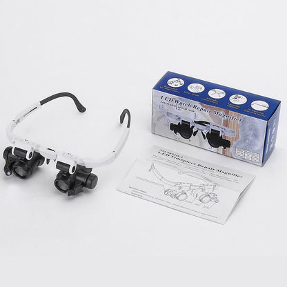 Adjustable LED Magnifying Glasses with 8x, 15x, and 23x Magnification for Hobby and Precision Work