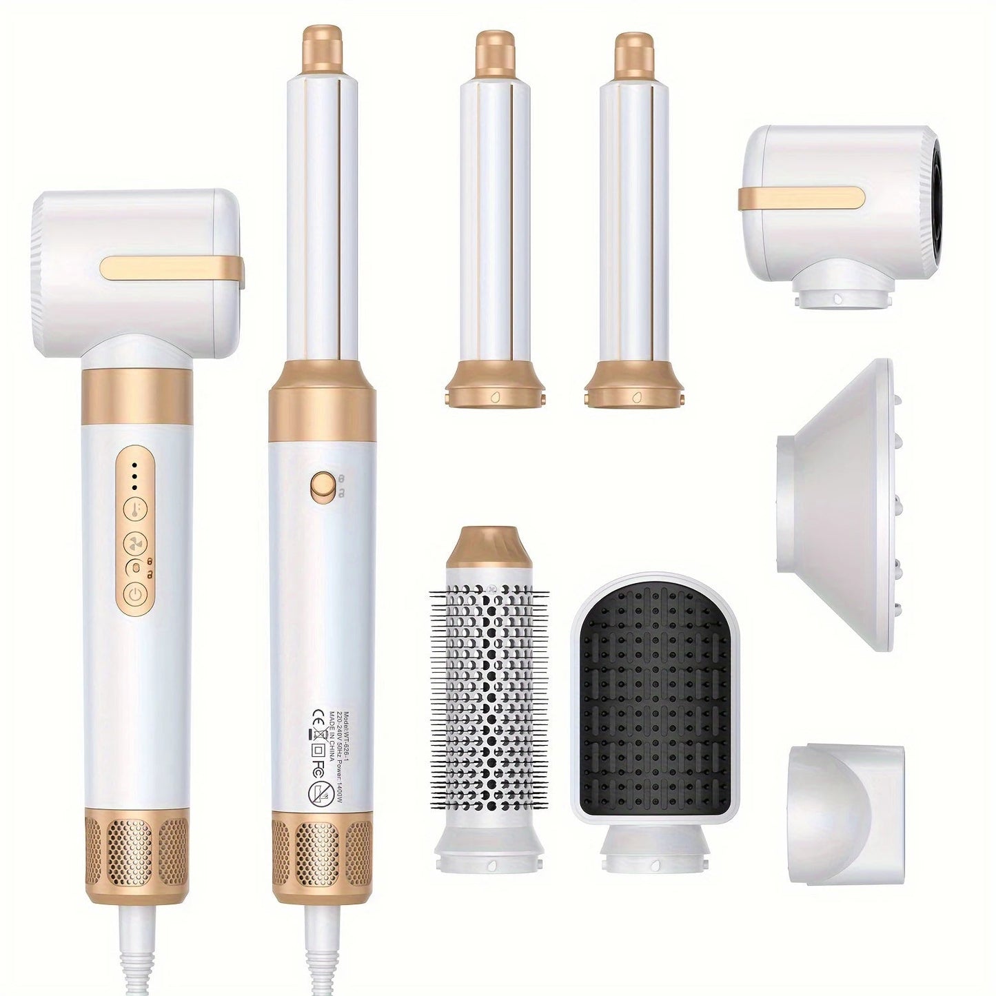 Haartrockner mit Auto Curler – 7-in-1 Föhn für Schnelles Trocknen und Locken, Bürstenloser Motor, Geräuscharm, Verstellbare Wärmegeschwindigkeit 0