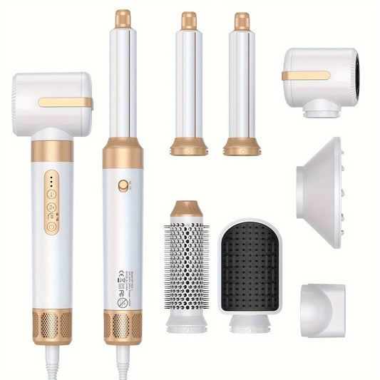 Haartrockner mit Auto Curler – 7-in-1 Föhn für Schnelles Trocknen und Locken, Bürstenloser Motor, Geräuscharm, Verstellbare Wärmegeschwindigkeit 0