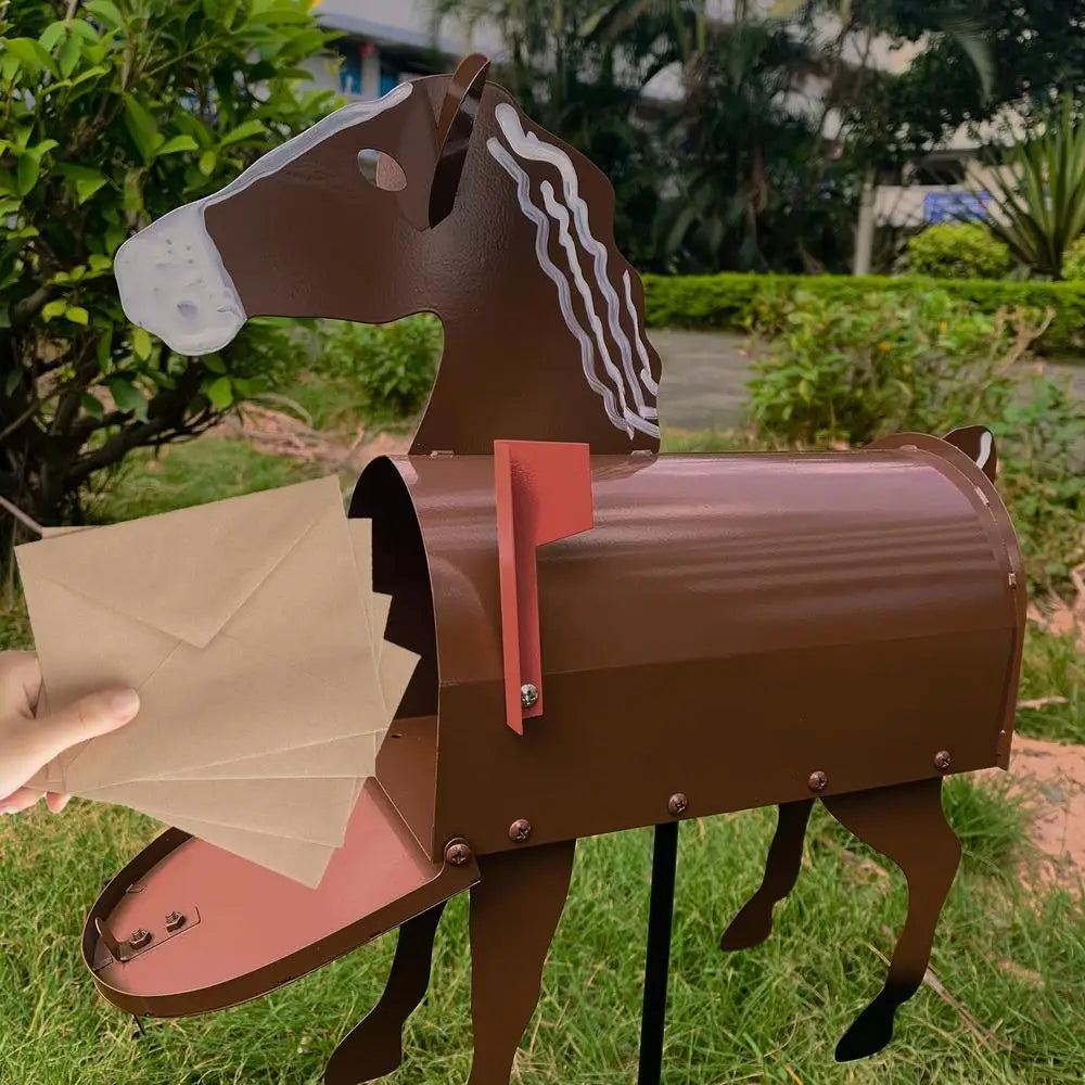 Handgefertigte Metall-Briefkasten-Skulptur mit Tierdesign – Korrosionsbeständig für Garten und Einfahrt, 20 cm x 30 cm 5
