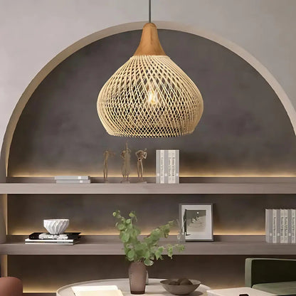 Handgefertigte Rattan Pendelleuchte im Boho-Stil – Hängelampe für Esszimmer, Wohnzimmer und Schlafzimmer 1