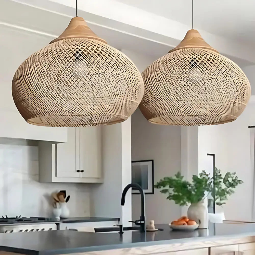 Handgefertigte Rattan Pendelleuchte im Boho-Stil – Hängelampe für Esszimmer, Wohnzimmer und Schlafzimmer 4