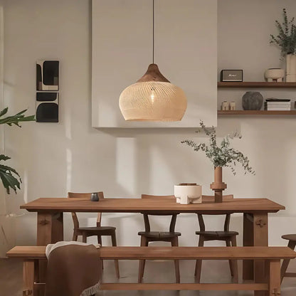 Handgefertigte Rattan Pendelleuchte im Boho-Stil – Hängelampe für Esszimmer, Wohnzimmer und Schlafzimmer 5