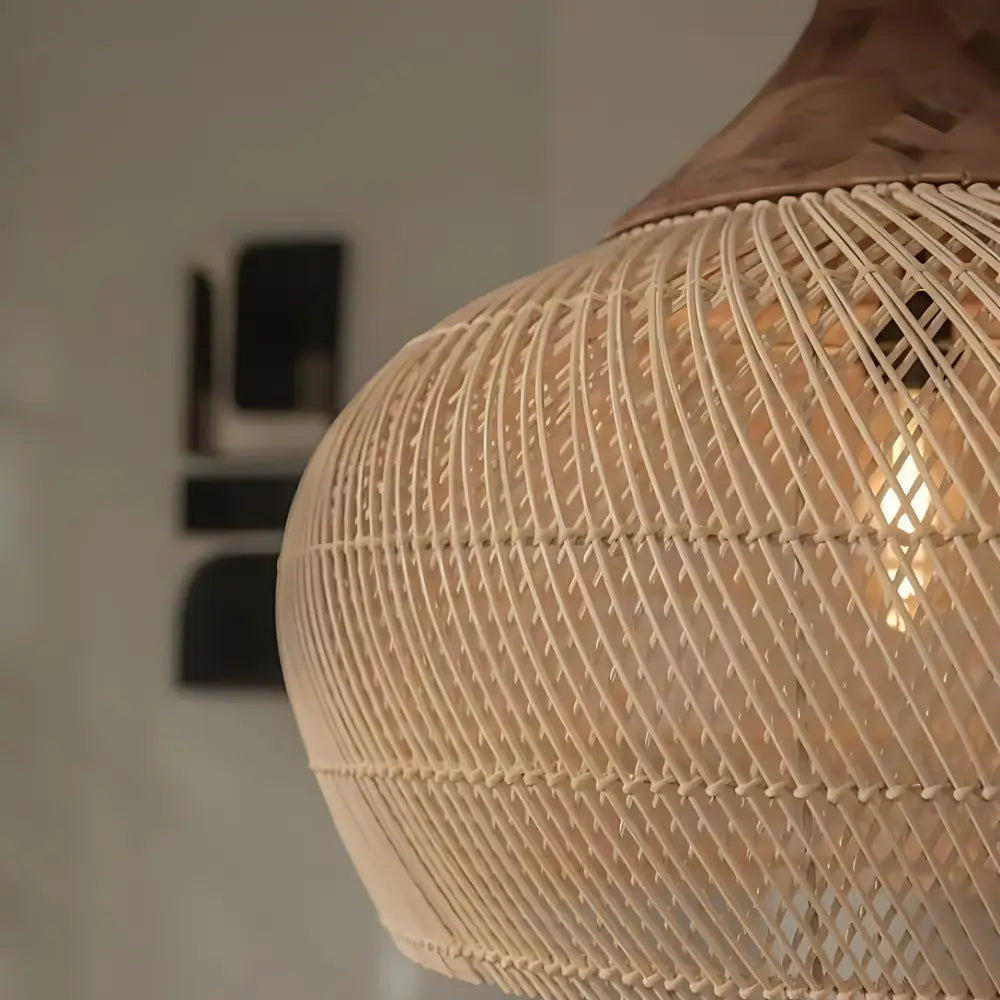 Handgefertigte Rattan Pendelleuchte im Boho-Stil – Hängelampe für Esszimmer, Wohnzimmer und Schlafzimmer 6