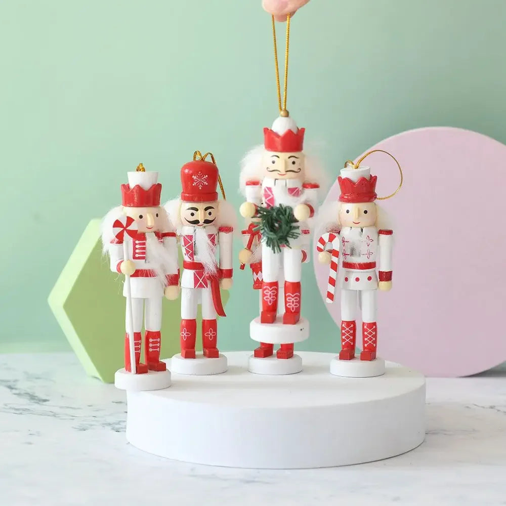 Handgemachte Marionetten Puppen Notenkraker Set 5-teilig Aus Holz für Weihnachtsdekoration 2