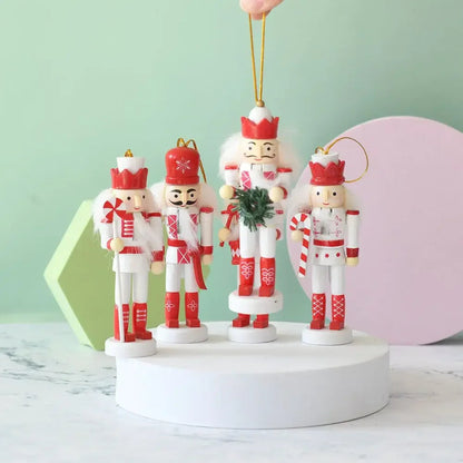 Handgemachte Marionetten Puppen Notenkraker Set 5-teilig Aus Holz für Weihnachtsdekoration 2