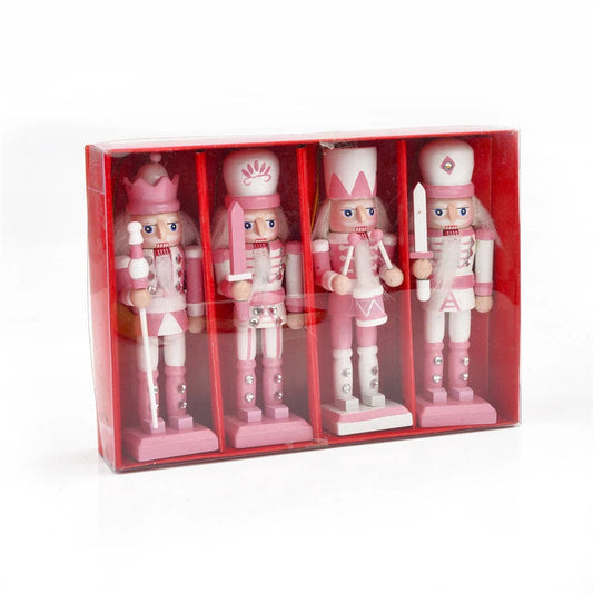 Handgemachter Notenknacker Cartoonstil Rosa Holz 12 cm 0
