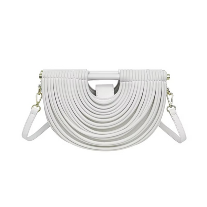 Handgewebte Abendtasche mit Halbmondmuster aus Seil 2