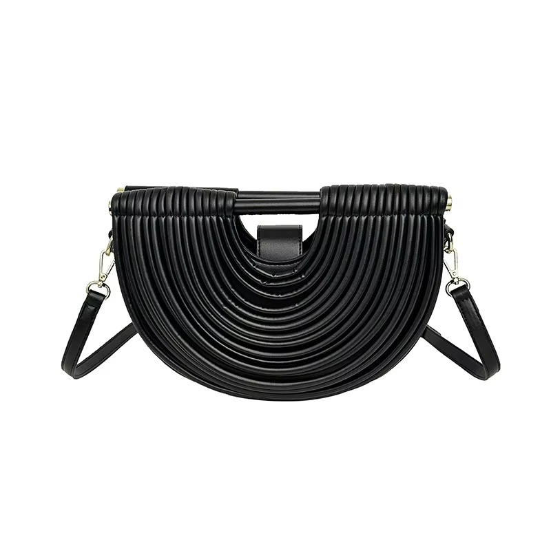 Handgewebte Abendtasche mit Halbmondmuster aus Seil 7