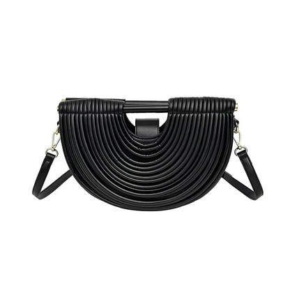 Handgewebte Abendtasche mit Halbmondmuster aus Seil 7