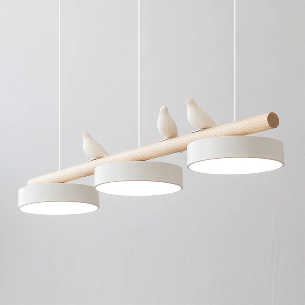Hängelampe Naturdesign mit Vogel Holz Pendelleuchte für Esstisch Innenräume 0