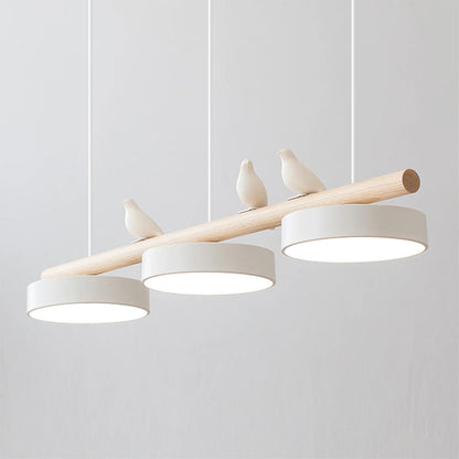 Hängelampe Naturdesign mit Vogel Holz Pendelleuchte für Esstisch Innenräume 0