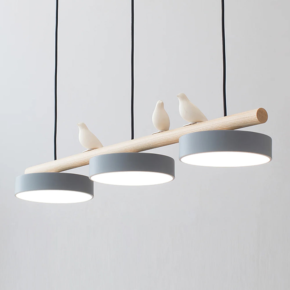 Hängelampe Naturdesign mit Vogel Holz Pendelleuchte für Esstisch Innenräume 11