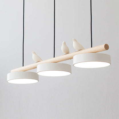 Hängelampe Naturdesign mit Vogel Holz Pendelleuchte für Esstisch Innenräume 12
