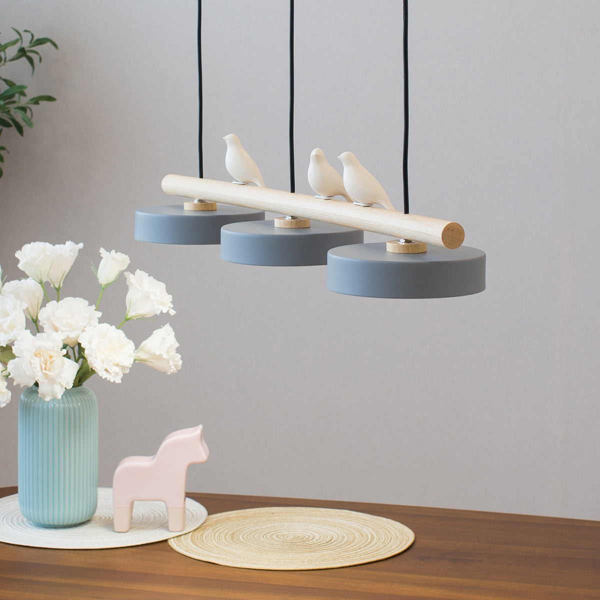 Hängelampe Naturdesign mit Vogel Holz Pendelleuchte für Esstisch Innenräume 2