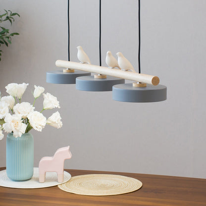 Hängelampe Naturdesign mit Vogel Holz Pendelleuchte für Esstisch Innenräume 2
