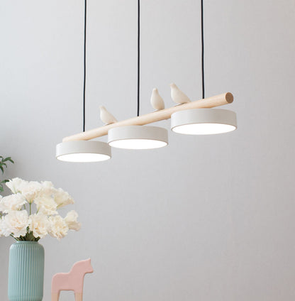 Hängelampe Naturdesign mit Vogel Holz Pendelleuchte für Esstisch Innenräume 3