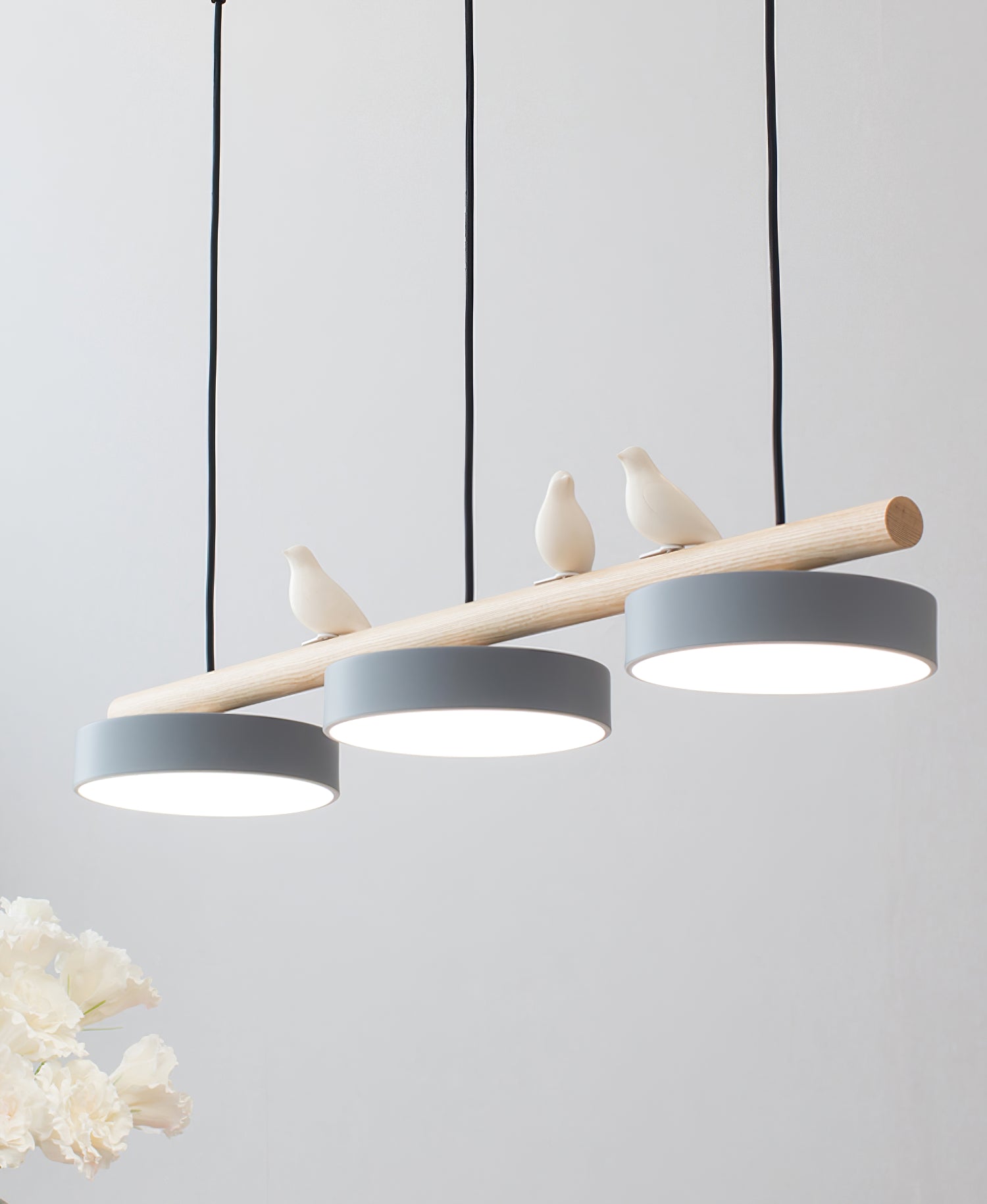 Hängelampe Naturdesign mit Vogel Holz Pendelleuchte für Esstisch Innenräume 4