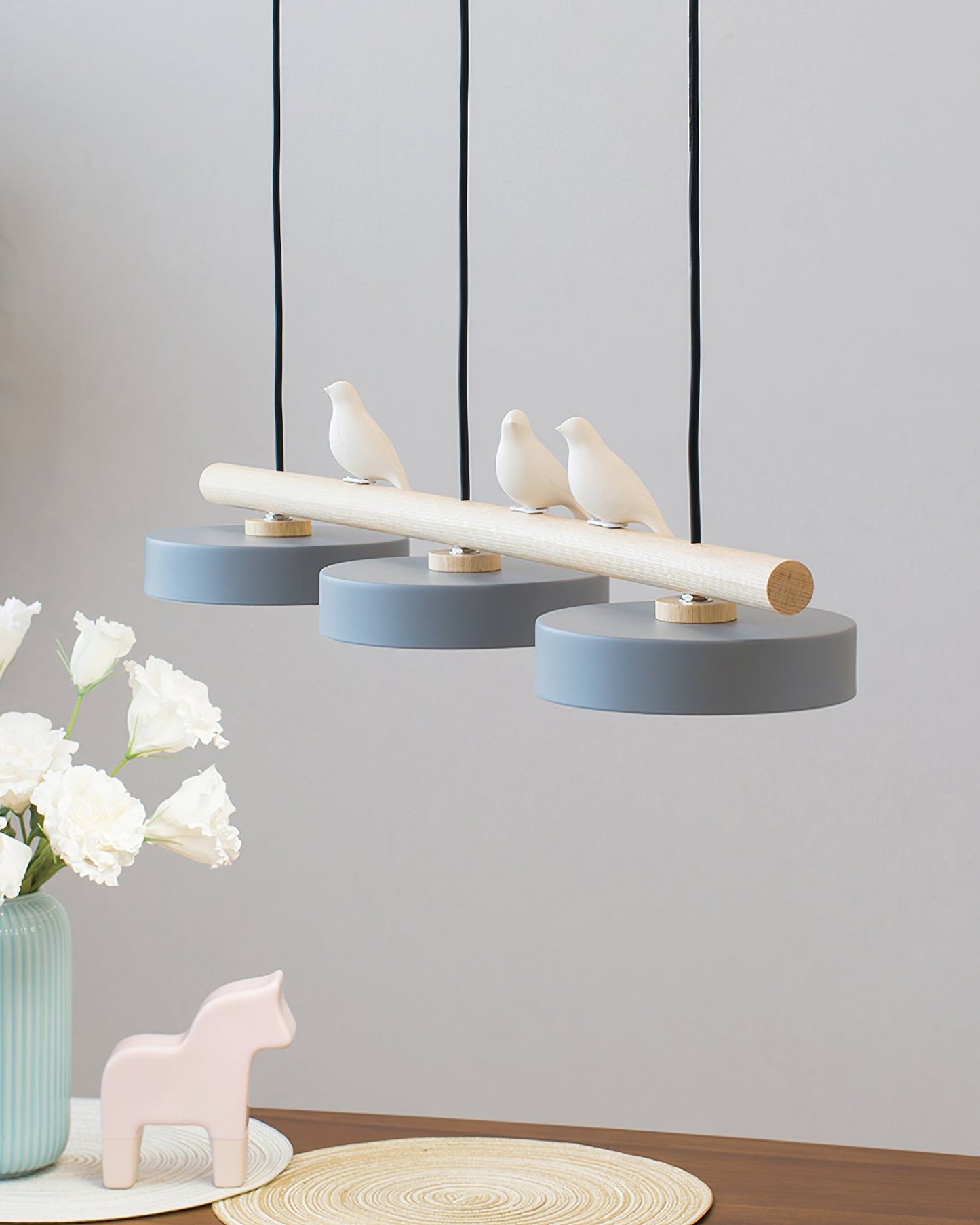 Hängelampe Naturdesign mit Vogel Holz Pendelleuchte für Esstisch Innenräume 8
