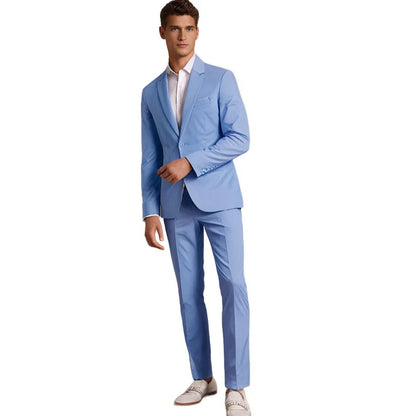 Hymans - Men's Slim-Fit Black Suit Set for Weddings and Formal Events-5