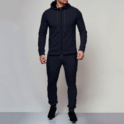 Herren Trainingsanzug Hoodie und Jogginghose Atmungsaktiv Bequem Polyester-4