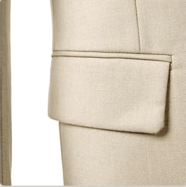 Eleganter Herren Anzug Beige 3-teiliges Set aus Polyester für Hochzeit & Business-4