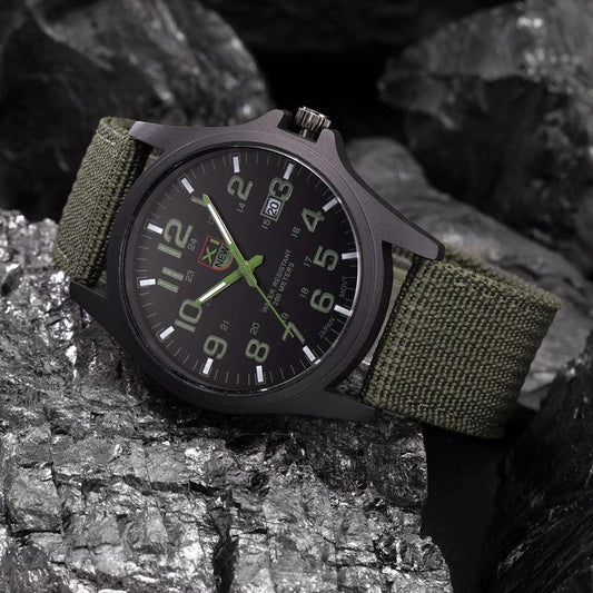 Herren Armbanduhr Robuste Militär Uhr Edelstahl Wasserfest 45mm 0