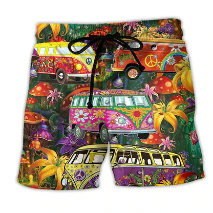 Herren Badehose Graffiti Design Leicht Schnell Trocknend Sommer Shorts 0