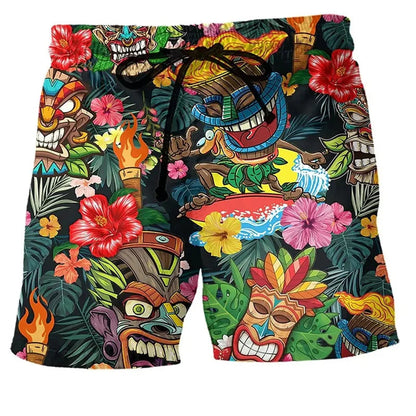 Herren Badehose Graffiti Design Leicht Schnell Trocknend Sommer Shorts 2