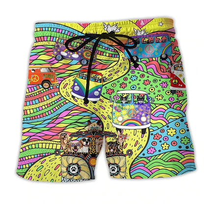 Herren Badehose Graffiti Design Leicht Schnell Trocknend Sommer Shorts 6