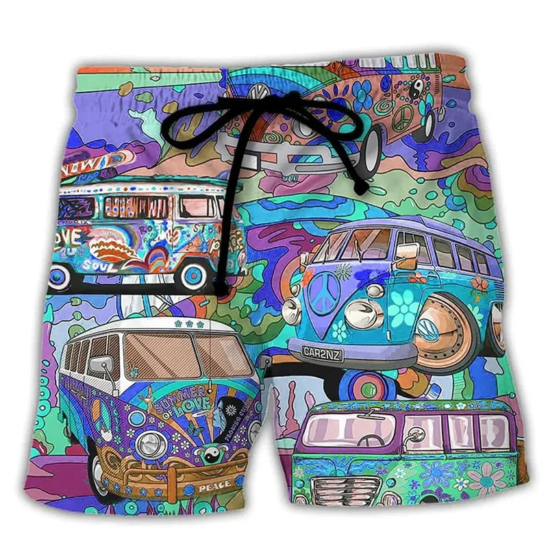 Herren Badehose Graffiti Design Leicht Schnell Trocknend Sommer Shorts 8